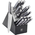 20-pc Self-Sharpening Knife Set with Block - Black